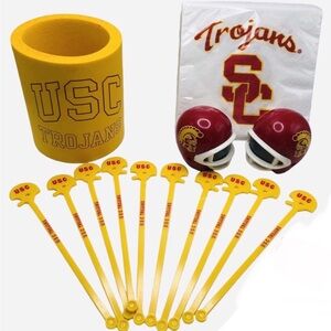 Lot of USC Trojans Game Day Party Bar Memorabilia Football California Man Cave
